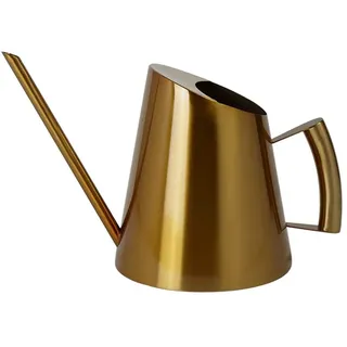 Klein Gießkanne Metall & Giesskanne Gold - Blumengießkanne mit Langhals und Schmalem Ausguss, Rostfrei - Gießkanne Edelstahl für Balkon, Garten, Wohnung und Terrasse (1500ML)