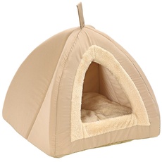 Dehner Katzen-Kuschelhöhle Findus, ca. 45 x 45 x 40 cm, Polyester, beige