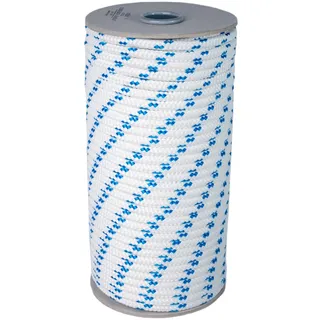 Nautisches Seil 6, 50 m - weiß mit blauem Marker