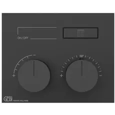 Gessi HI-FI, Fertigmontageset Unterputz-Thermostat mit Tasten-Bedienung mit 1 Ausgang, 63002, Farbe: Schwarz XL