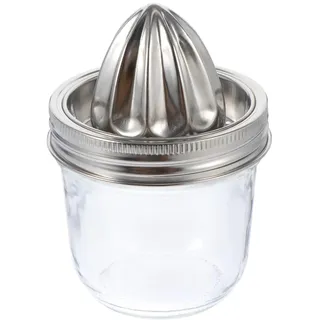Cabilock Manuelle Saftpresse Mit Glas Jar Für Zitronen Limetten Und Kiwis Kompakter Edelstahl Zitruspresse Für Zuhause Einfach Zu Reinigen