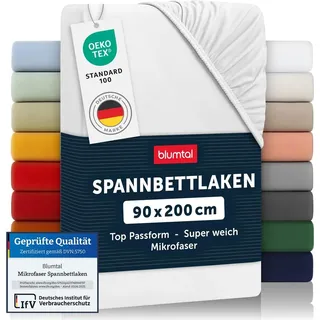 Blumtal Spannbettlaken Mikrofaser 90 x 200 cm weiß