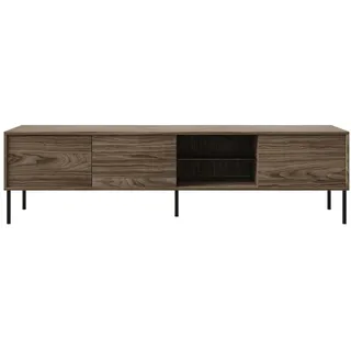 Selsey Tv-Schrank Modivi Holzoptik Nussbaum 175 cm , Dunkelbraun , Metall , 4 Fächer , Rechteckig , 175x47.5x31.2 cm , Wohnzimmer, TV Möbel, Lowboards, Lowboards stehend