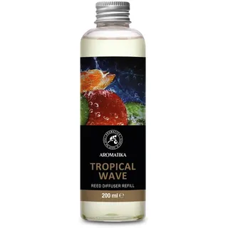 Raumduft Diffuser Nachfüller Tropische Welle 200ml - Nachfüller für Duftdiffusor - Raumbeduftung - Zimmerduft Diffuser Nachfüllen - Fruchtiges Aroma - Raumluft - Reed Diffuser Refill Tropical Wave