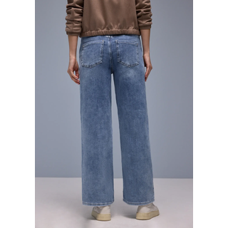 5-Pocket-Jeans STREET ONE "Style Emee", Damen, Gr. 27, Länge 30, light blau authentic, Denim/Jeans, Obermaterial: 76% Baumwolle, 18% Lyocell, 4% Elastomultiester, 2% Elasthan, unifarben, loose fit lang, Jeans 5-Pocket-Jeans, mit weitem Bein