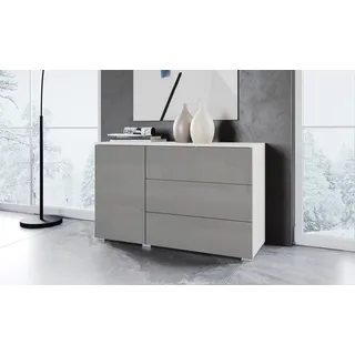 OTTO home PARIS 111 x 68 x 39 cm weiß matt / grau hochglanz