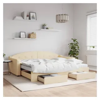 vidaXL Tagesbett Ausziehbar mit Schubladen 90 x 200 cm beige