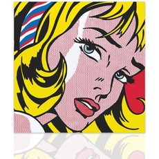 Declea CN003SS17-60X60 Bild Tributo Girl With Hair Ribbon Roy Lichtenstein, mehrfarbig, 60 x 60 cm