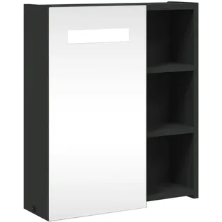 vidaXL Spiegelschrank 45 cm schwarz mit LED-Beleuchtung