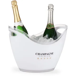 Relaxdays Sektkühler, Champagne Premium, 8 l mit Griffen | 25,5 x 34,5 x 26 cm