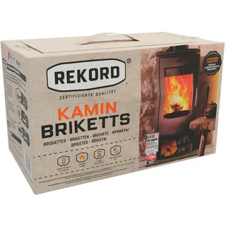 REKORD Braunkohlebriketts 10kg Kaminbriketts Kamin Kohle Briketts Brennstoff
