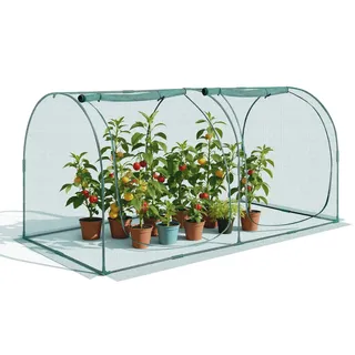 Vevor Pflanzenschutzzelt, 2489x1200x1200 mm Pflanzenschutznetz, Tür mit Reißverschluss, windbeständig, Pflanzenkäfig Gewächshaus für erhöhte Beete im Freien, Garten, Terrasse