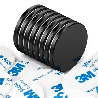 Wukong 32×3mm Neodym Magnete, 8 Stück Schwarz Magnete Selbstklebend Stark, Extra Starke Magneten, Magnet zum Kleben für Magnettafel, Holzbretter und Fliesen