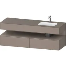 Duravit Qatego Einbauwaschtisch mit Konsolenwaschtischunterbau, 1600x550x600mm, Nische Basalt Matt, Becken rechts, QA4796043, Farbe: Basalt Matt