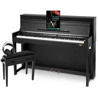 Classic Cantabile UP-1 SM Upright E-Piano Schwarz matt Deluxe Set