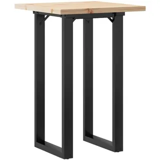 vidaXL Esstisch O-Gestell 50x50x75,5 cm Massivholz Kiefer & Stahl - Braun