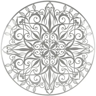 Art for the Home Wanddeko Mandala , Silberfarben , Metall , Uni , Rund , 80x1x80 cm , Bilder & Rahmen, Wanddeko