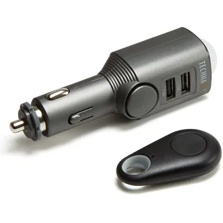 Technaxx TX-100 Auto,- Wohnmobil-, Boots-Alarm/ Mobiler Mini Alarm mit Bewegungserkennung + Fernbedienung und Autoladegerät - 2x USB, 6 Tage Standby, 110db Alarm Sound zur Abschreckung