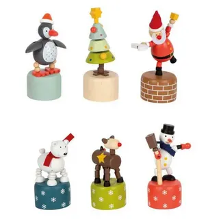 Small Foot Holz Weihnachtsfiguren Display - tanzende Winterfiguren Set 12 Stück
