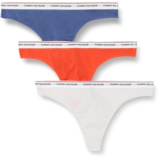 Tommy Hilfiger Damen 3 Pack Thong (EXT Sizes) UW0UW04894 Stringtangas, Lila (Daring Scarlet/Starlight/Iron Blue Other Version), XL