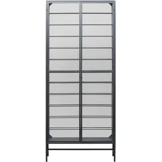Kare Design Weinregal Suri, Schwarz, ESG Sicherheitsglas Tür, Organisation für Flaschen, 30kg max. Belastbarkeit, Pflegeleicht und Robust, Regal für Küche, Keller, Stahl Gestell, 180x75x20 cm (H/B/T)