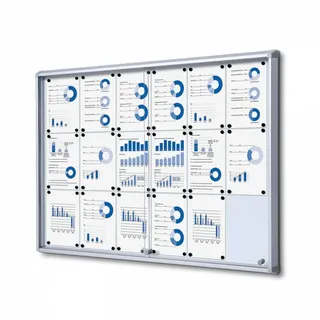 Showdown® Displays Schaukasten SL B1 silber 18x DIN A4 138,0 x 5,9 x 98,2 cm, 1 St.