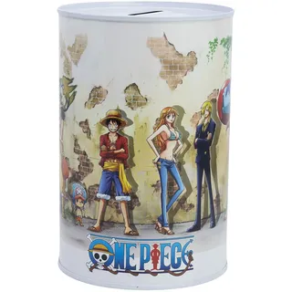 Stor One Piece Spardose für Kinder aus Metall, Blau