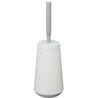 Tiger Tess Toilettenbürstenhalter mit Flexibler Swoop WC-Bürste, WC-Bürstengarnitur freistehend oder zur Wandmontage (Kleben oder Schrauben), Farbe: Weiß/Hellgrau