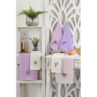 Foutastic Hochwertiges Küchenhandtuch-Set (6-teilig), 100% Baumwolle, 40 x 60 cm | Besticktes Design, maschinenwaschbar bei 30 °C, bügelbar | Ideal zum Kochen