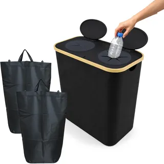 Relaxdays Pfandflaschen Sammelbehälter 140 l Schwarz