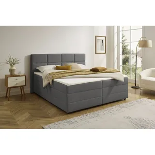 OTTO home »Fillmore inkl. Bettkasten, Liegefläche 180x200 cm, in Boxspring-Optik« inkl. Topper, erhältlich in verschiedenen Farben, grau,
