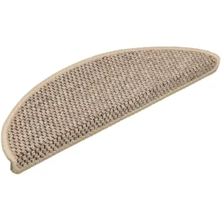 vidaXL Treppenmatten 15 STK., Stufenmatten Selbstklebend, Treppenteppich in Sisal-Optik, Treppenstufenmatte Treppenschutz, 56x17x3cm Dunkelbeige