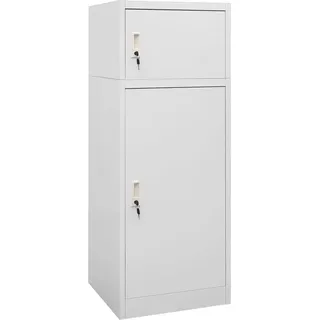 Sattelschrank Hellgrau 53x53x140 cm Stahl - Grau, Hellgrau