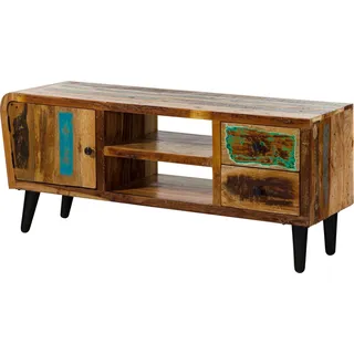 MASSIVMOEBEL24.DE TV-Board Altholz 145x45x62 mehrfarbig lackiert SIXTIES #102