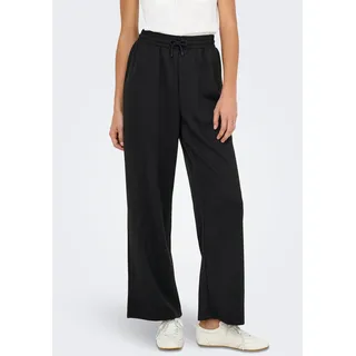 Trainingshose ONLY "ONLSCARLETT WIDE PANT SWT NOOS", Damen, Gr. M (38), N-Gr, schwarz, Sweatware, Obermaterial: 60% Polyester, 40% Viskose, unifarben, ausgestellt knöchellang, Hosen Trainingshose