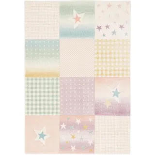 Pergamon Kinder Teppich Maui Kids Karo Stars , Rosa , Textil , Stern/Sternzeichen , 80x150 cm , Teppiche und Böden, Teppiche, Kinderteppiche