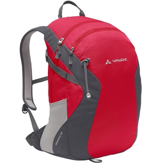 VAUDE Wanderrucksack Grimming Rot 24 l, wasserdichter Rucksack Damen & Herren, leichter Trekkingrucksack mit Rückenbelüftung, praktisches Laptopfach