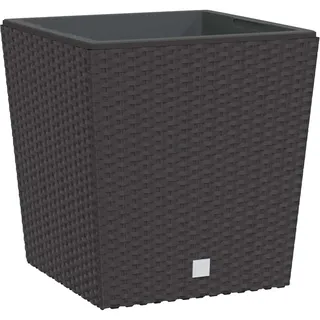 vidaXL Pflanzkübel mit herausnehmbaren Einsatz Braun 21/32 L PP-Rattan