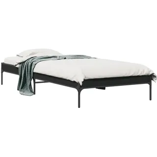 vidaXL Bettgestell Schwarz 90x200 cm Holzwerkstoff und Metall - Schwarz