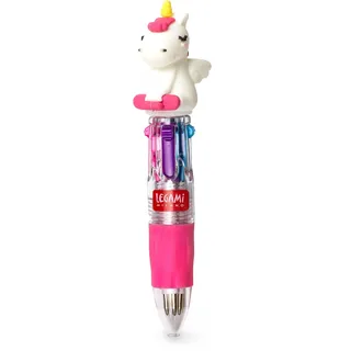 Legami Mini-Kugelschreiber 4 Farben Mini Magic Rainbow 2,3 x 10 cm Spitze 1 mm ergonomischer Griff aus Silikon