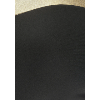 Bügel-Bandeau-Bikini-Top LASCANA "Elodie", Damen, Gr. 46, Cup B, gold (schwarz, goldfarben), Recycling-Polyamid, unifarben mit Farbeinsatz, Bikini-Oberteile Bügel-Bandeau-Bikini-Top, mit trendigem Materialeinsatz, Topseller