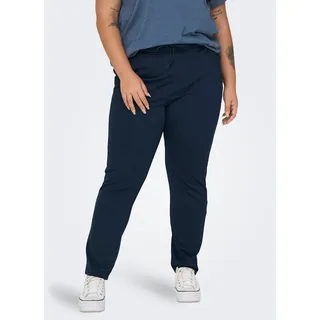 ONLY CARMAKOMA "CARGOLDTRASH LIFE CLASSIC PANT NOOS", Damen, Gr. 46, Länge 32, blau (night sky), Milano Rib, Obermaterial: 63% Viskose, 32% Nylon, 5% Elasthan, unifarben, gerade, unten schmal lang, Hosen