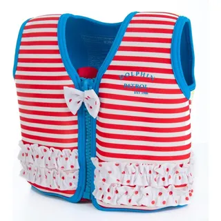 Konfidence Jacket Kinder Schwimmweste Schwimmhilfe Neopren Marthas Red Stripe Frills 6 - 7 Jahre - Rot, Gelb