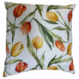 Esposa Zierkissen , Hellgelb , Textil , Blume , Füllung: Polyester,Polyester , quadratisch , 45x45 cm , Textiles Vertrauen - Oeko-Tex® , pflegeleicht, hochwertige Qualität, formstabil, langlebig , Heimtextilien, Wohntextilien, Kissen, Zierkissen