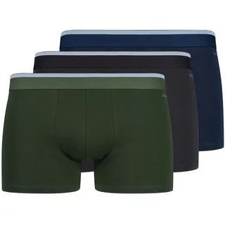 Boxershorts SKINY "Boxershort Pants Cotton Multipack 3er Pack", Herren, Gr. S, bunt (schwarz, blau, grün), Obermaterial: 95% Baumwolle CO. 5% Elasthan EL., Unterhosen Boxershorts