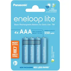 Bild von eneloop lite HR03 Micro (AAA)-Akku NiMH 550 mAh 1.2V 4St.