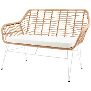 SalesFever Sitzbank BxH: 120 x 85 cm, Metall (Eisen)/Kunststoff - braun