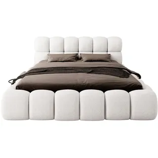 Fedve Polsterbett Isny 140x200 cm, Weiß , Textil , 140x200 cm , Schlafzimmer, Betten, Polsterbetten