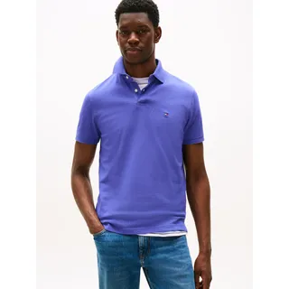 Poloshirt TOMMY HILFIGER "1985 REGULAR POLO", Herren, Gr. L, blau (lazuli blau), Piqué, Obermaterial: 96% Baumwolle, 4% Elasthan, hoch geschlossener Ausschnitt, Shirts Poloshirt, aus Piqué