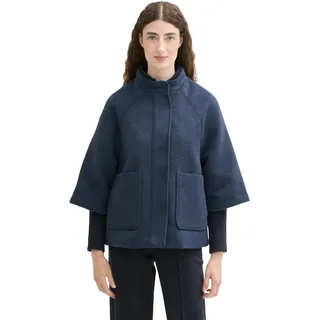 TOM TAILOR Damen 1042901 Cape Jacke, 35897-Nighttime Blue Melange, L